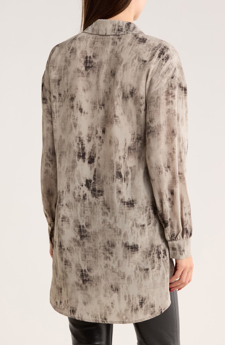 PATRIZIA LUCA High-Low Hem Button-Down Shirt, Alternate, color, Grey