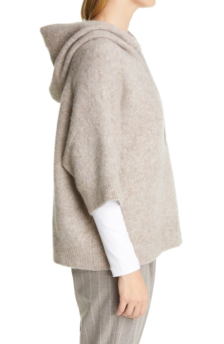 Fabiana Filippi Wool & Alpaca Blend Bouclé Hoodie, Alternate, color,