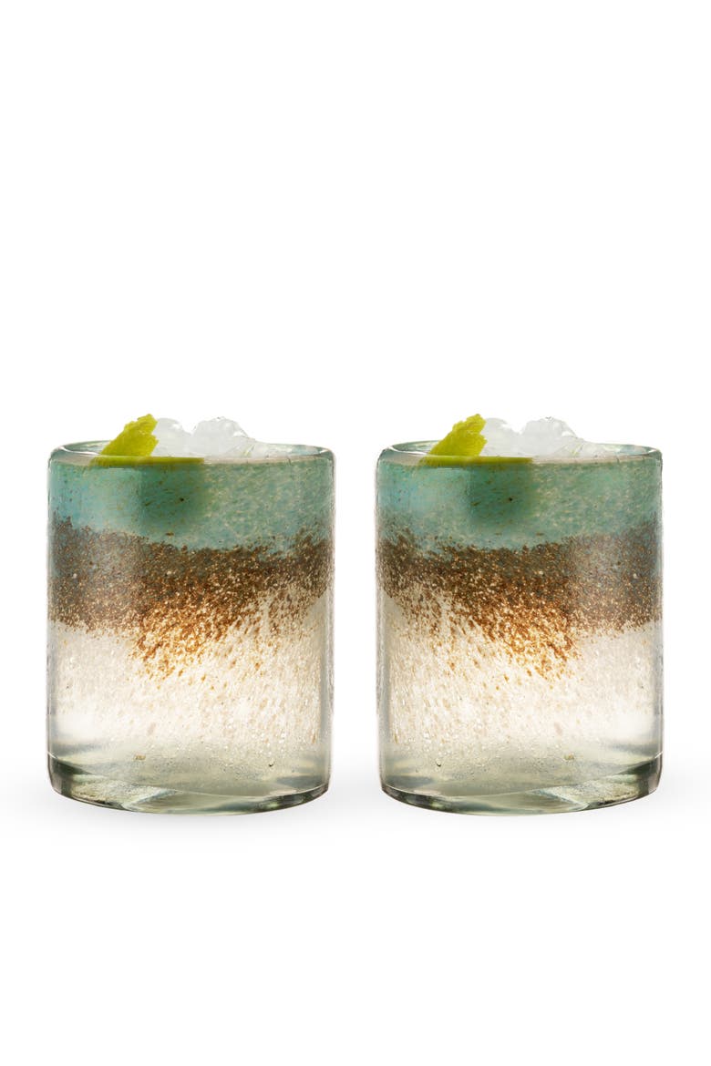 Segunda Vida Playa Bonita Recycled Tumblers Set of 2, Main, color, Blue