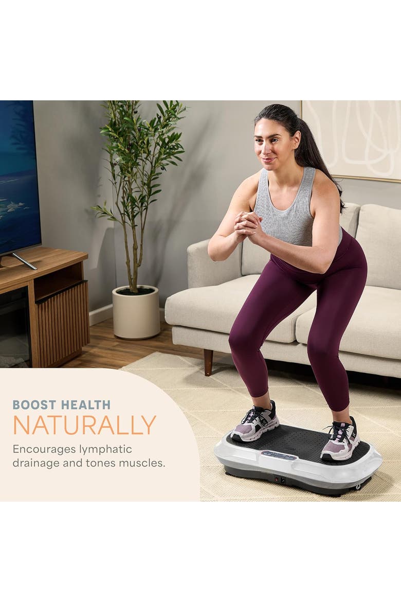 Waver Vibration Plate Exercise Machine Whole Body Vibrating Platform, Alternate, color, White