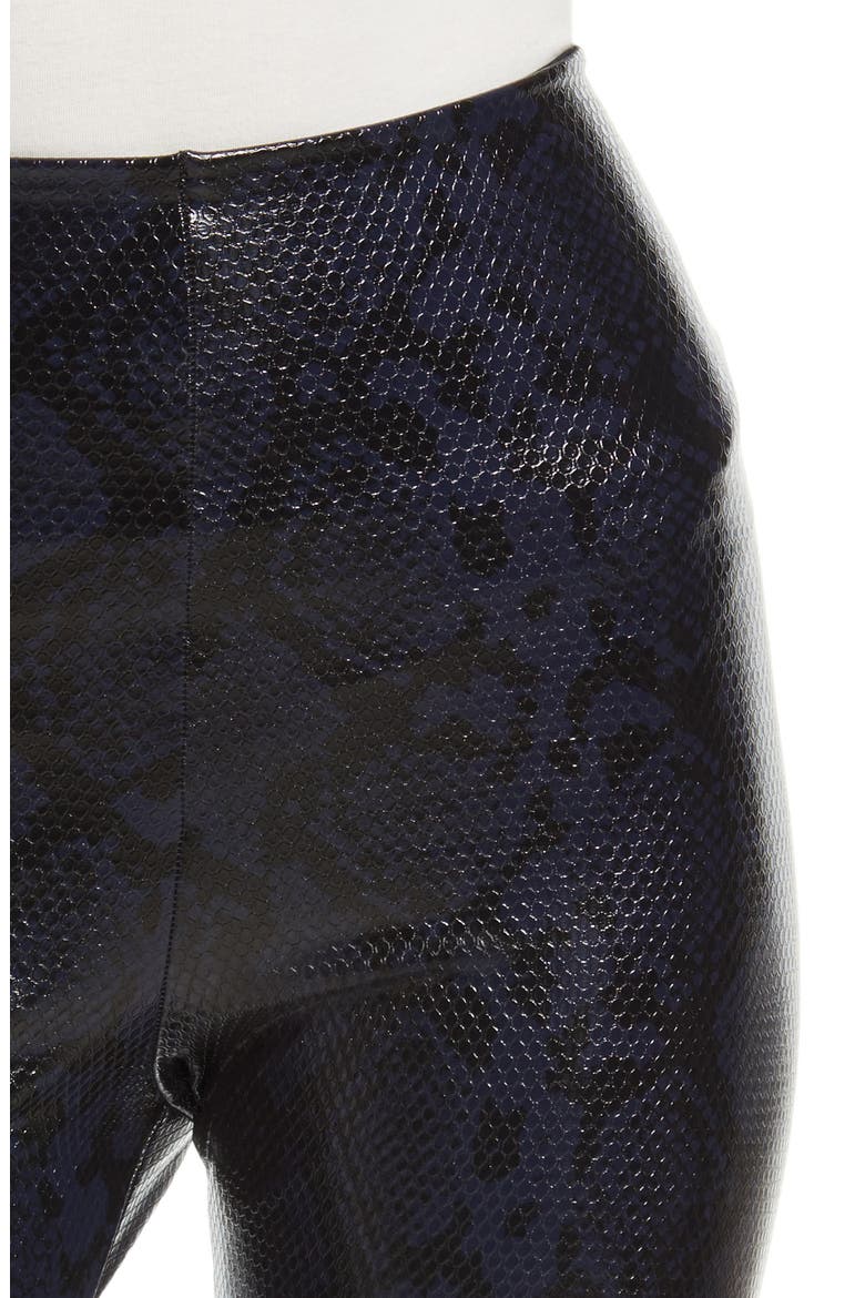 Reptile Embossed Faux Leather Leggings, Alternate, color, NAVY SNAKE