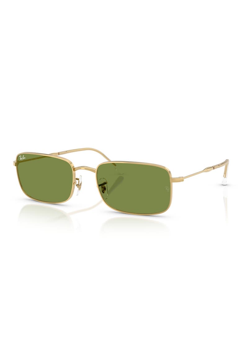 56mm Rectangular Sunglasses, Alternate, color, ARISTA / GREEN