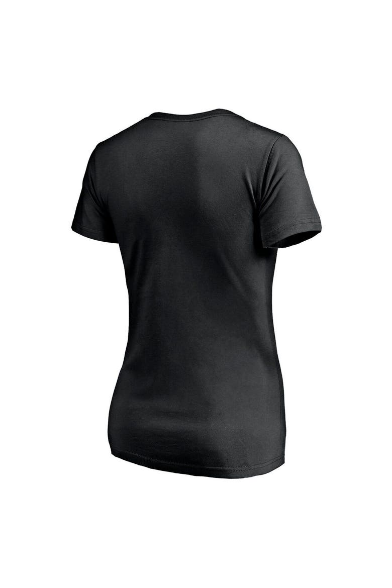Women's Fanatics Branded Black Brooklyn Nets Mascot In Bounds V-Neck T-Shirt, Alternate, color, Black