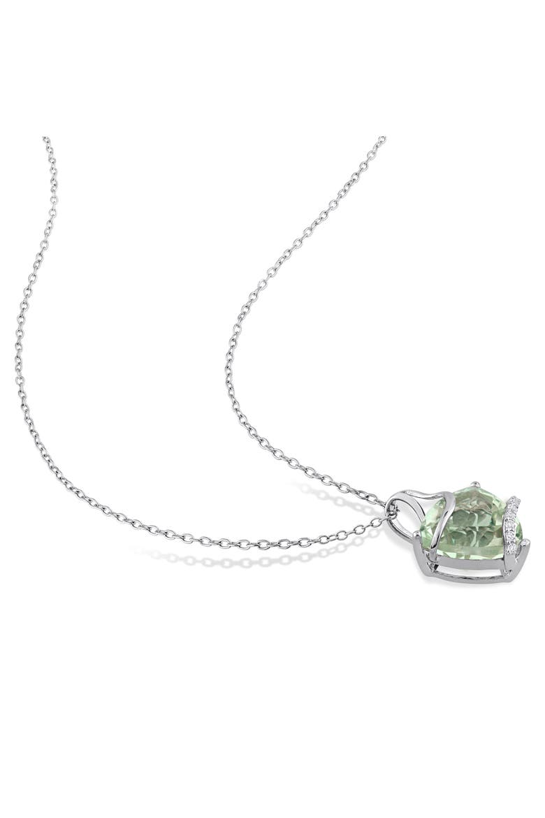Gemstones & White Topaz Trilliant Necklace, Alternate, color, Green Quartz