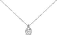 Haus of Brilliance Sterling Silver 3/4 Cttw Lab Grown Diamond Halo Pendant Necklace