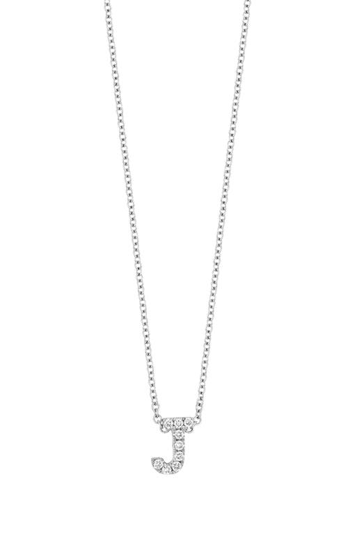 Bony Levy Diamond Pavé Initial Pendant Necklace In 18k White Gold - J