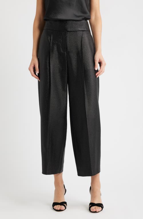 Hugo Boss Boss Tacres Metallic Ankle Wide Leg Pants In Black