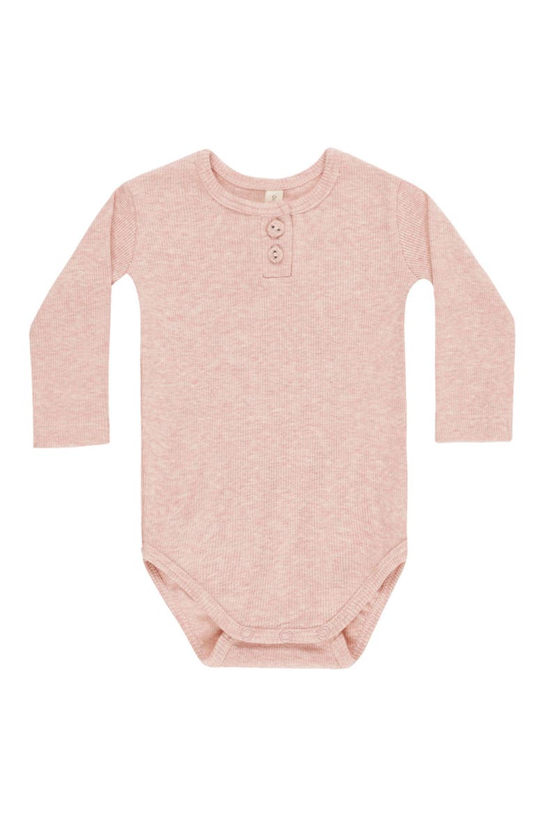 Rib Stretch Organic Cotton Blend Bodysuit, Main, color, ROSE
