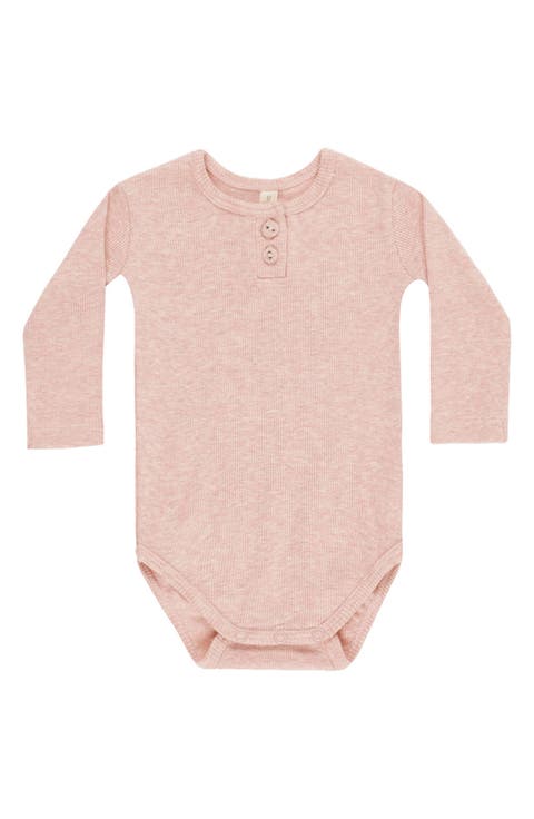 Rib Stretch Organic Cotton Blend Bodysuit (Baby)