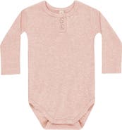 QUINCY MAE Rib Stretch Organic Cotton Blend Bodysuit