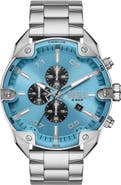 DIESEL® Spiked Blue Chronograph Bracelet Watch, 49mm