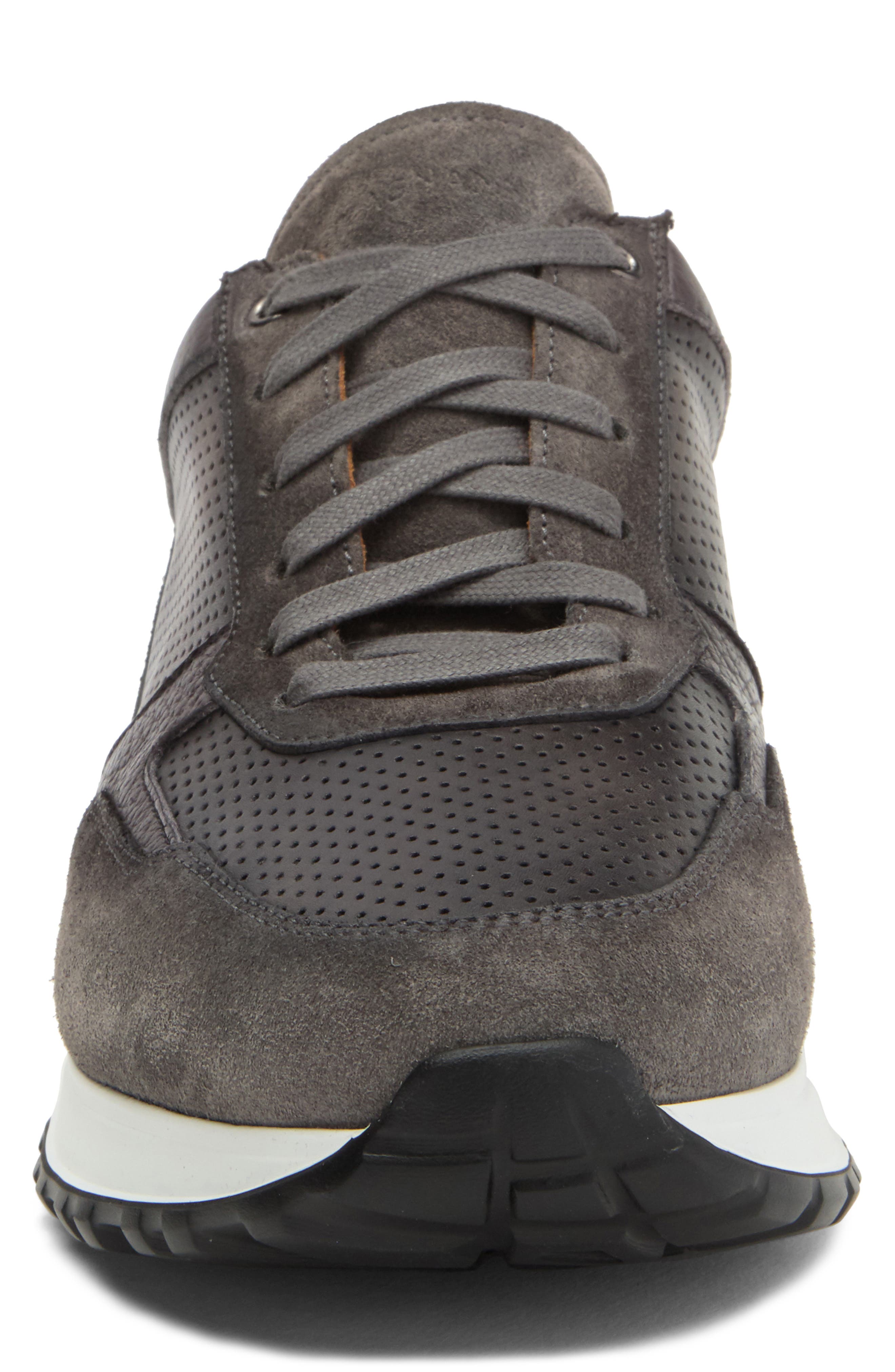 Magnanni Fado Perforated Sneaker, Alternate, color, Grey / Grey