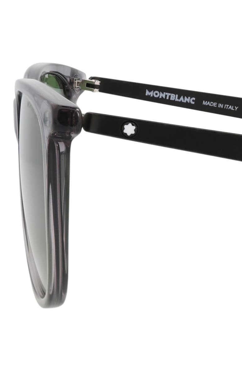 Montblanc 56mm Square Sunglasses, Alternate, color, Grey Black Green