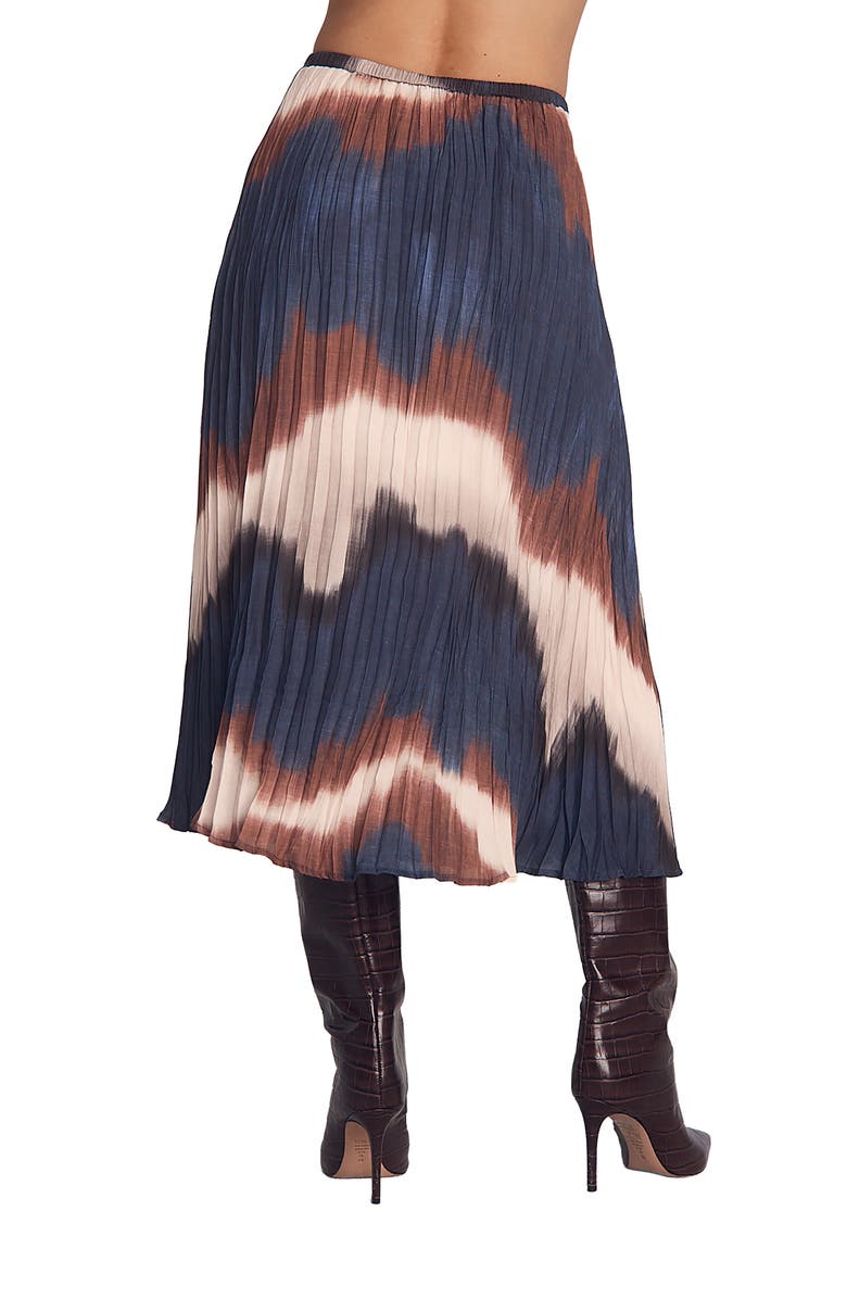 Bella Dahl Pleated Midi Skirt, Alternate, color, Midnight Tides Print