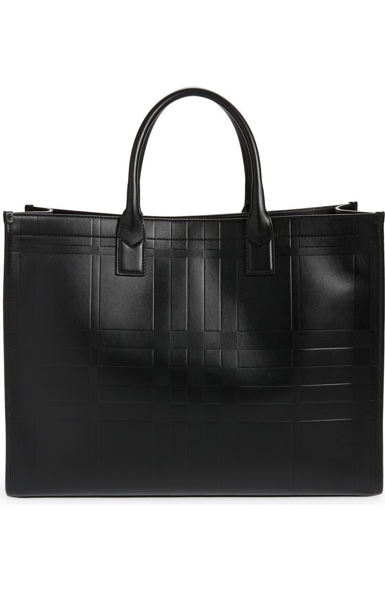 Burberry Denny Embossed Check Leather Tote, Alternate, color,