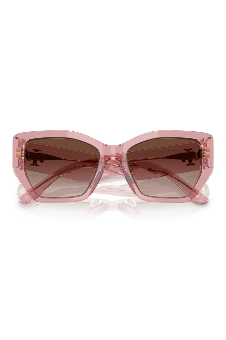 53mm Irregular Sunglasses, Alternate, color, LIGHT PINK / BROWN GRADIENT