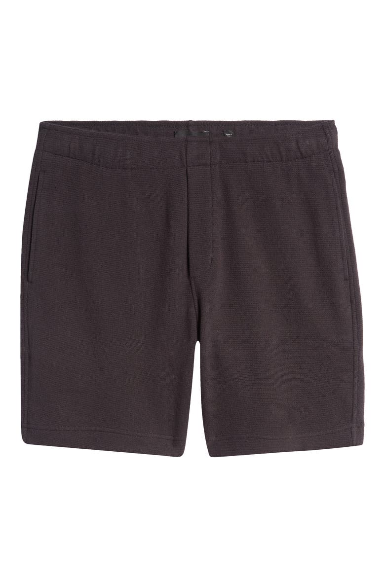 Bouclé Pull-On Shorts, Alternate, color, SOFT BLACK