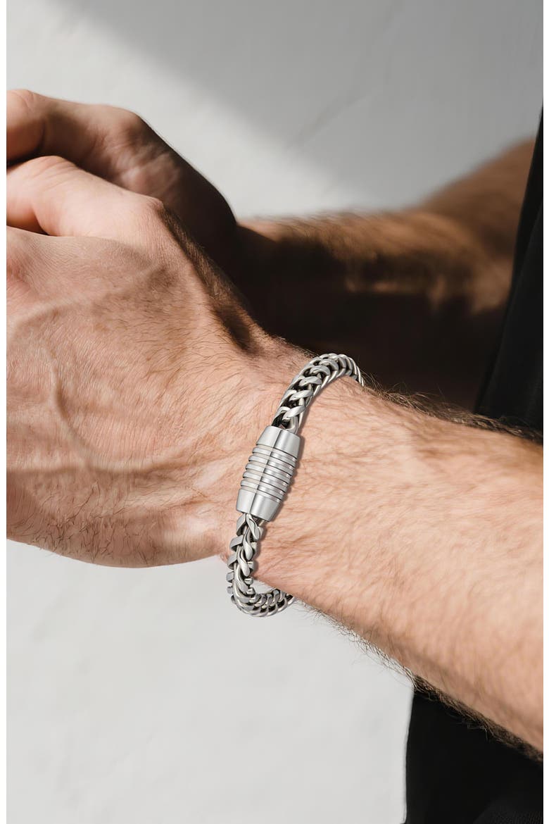 Men's Franco Chain Bracelet, Alternate, color, SILVER