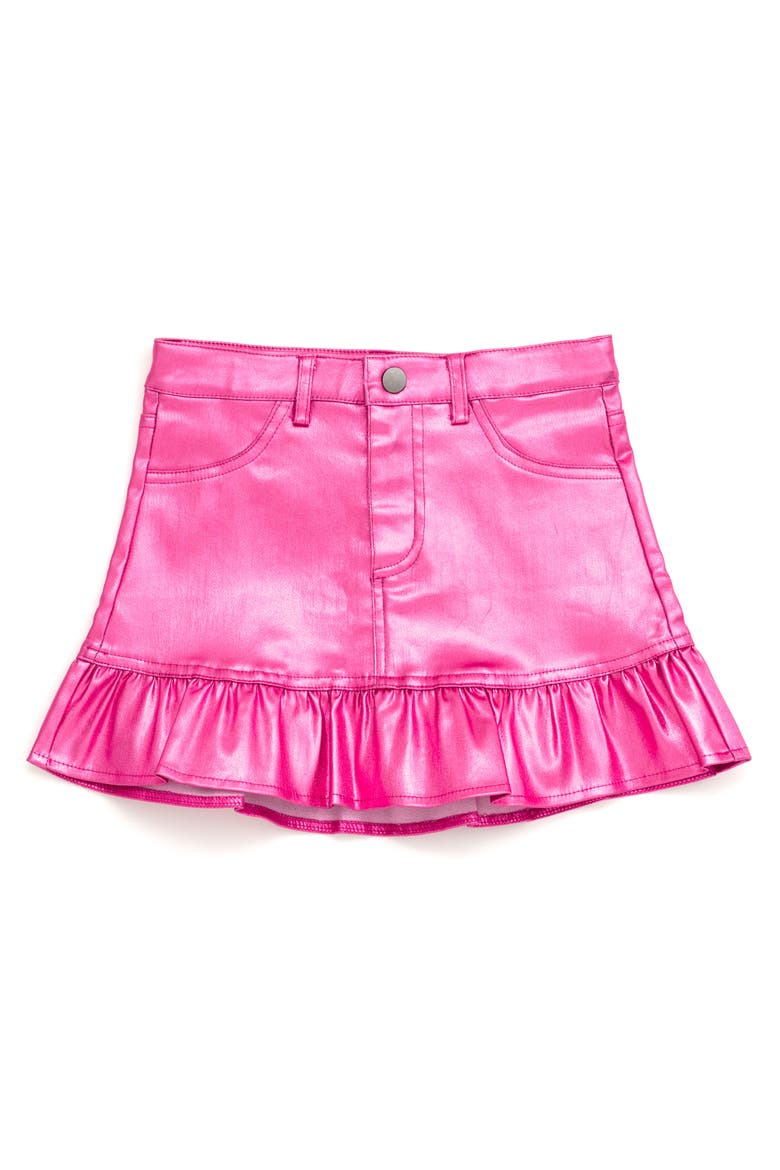 Sequin T-Shirt and Metallic Skirt Set, Alternate, color, Iridescent Pink