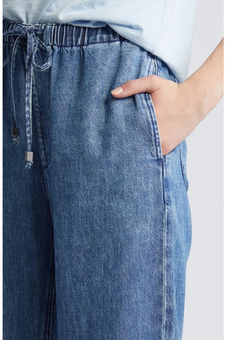 Ultra Featherweight Logan Pull-On Wide Leg Denim Pants, Alternate, color, DELMAR