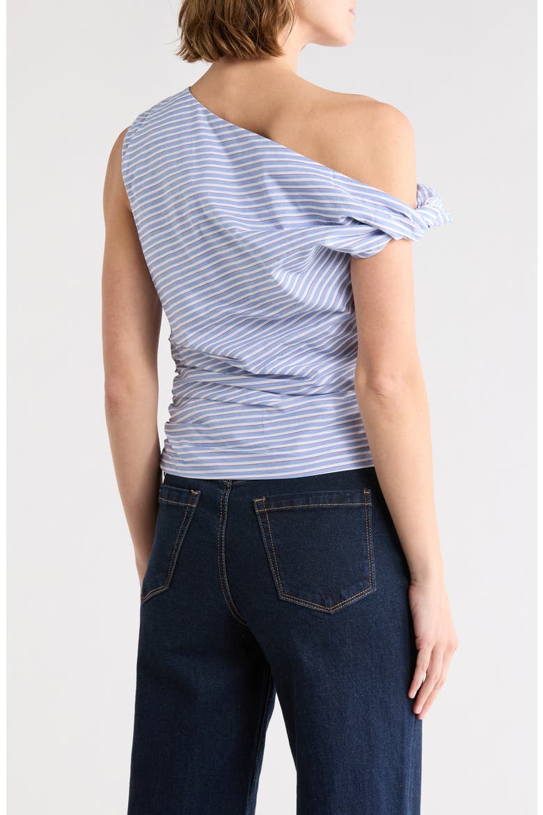 Stripe One-Shoulder Poplin Top, Alternate, color, VACAY STRIPE001