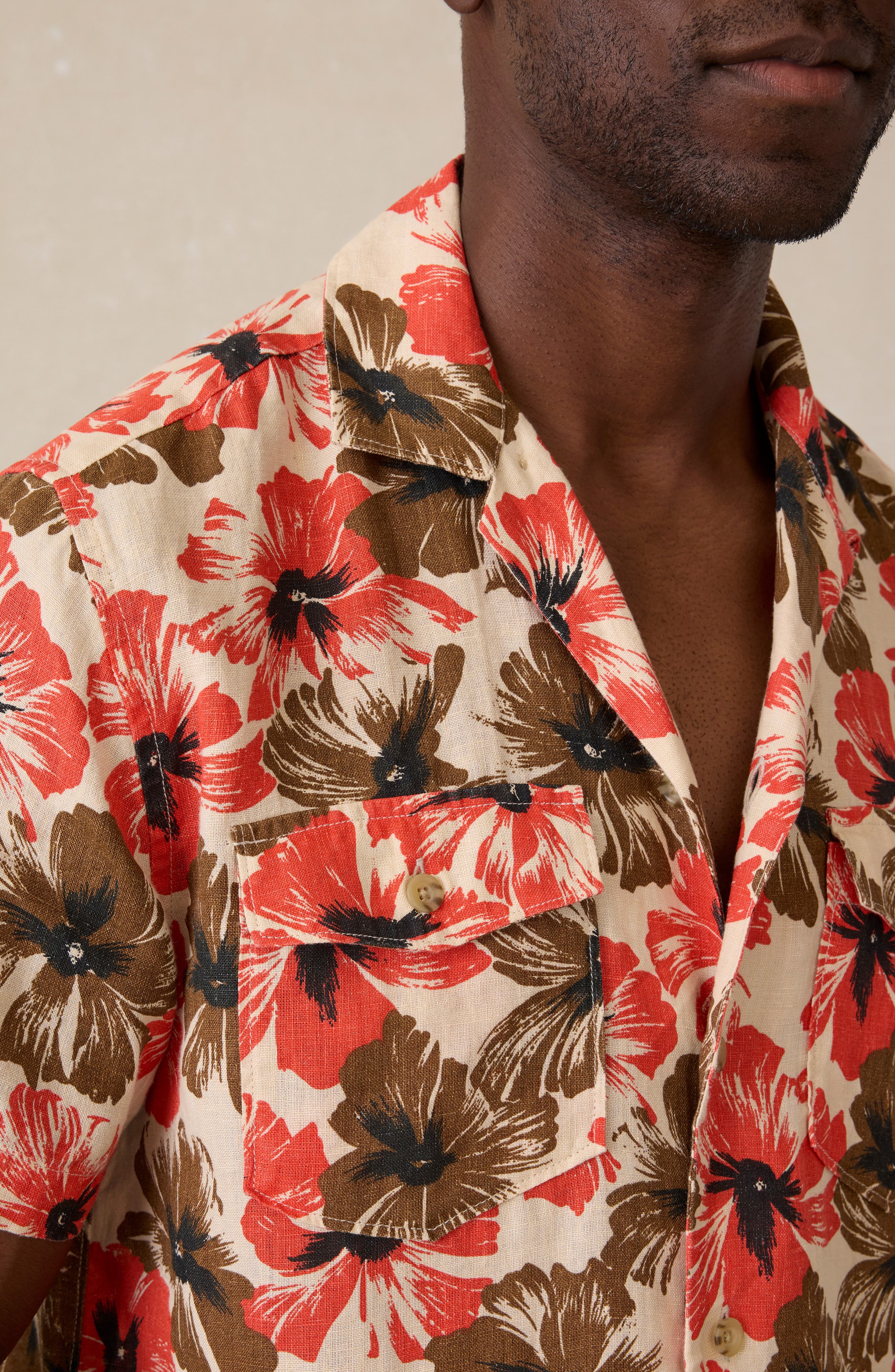 Reserve Basque Houndstooth Linen Camp Shirt - image 4