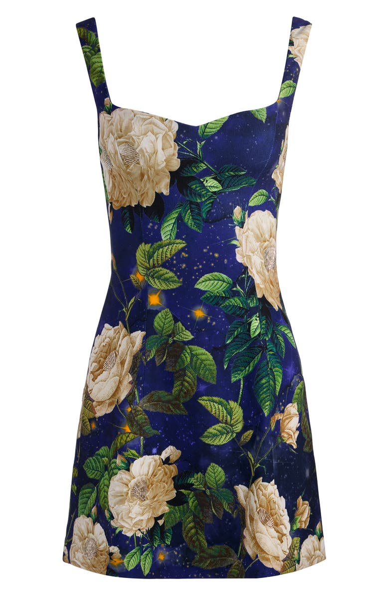 Alice + Olivia Eve Floral Beaded Cocktail Dress, Alternate, color, Twilight Eden