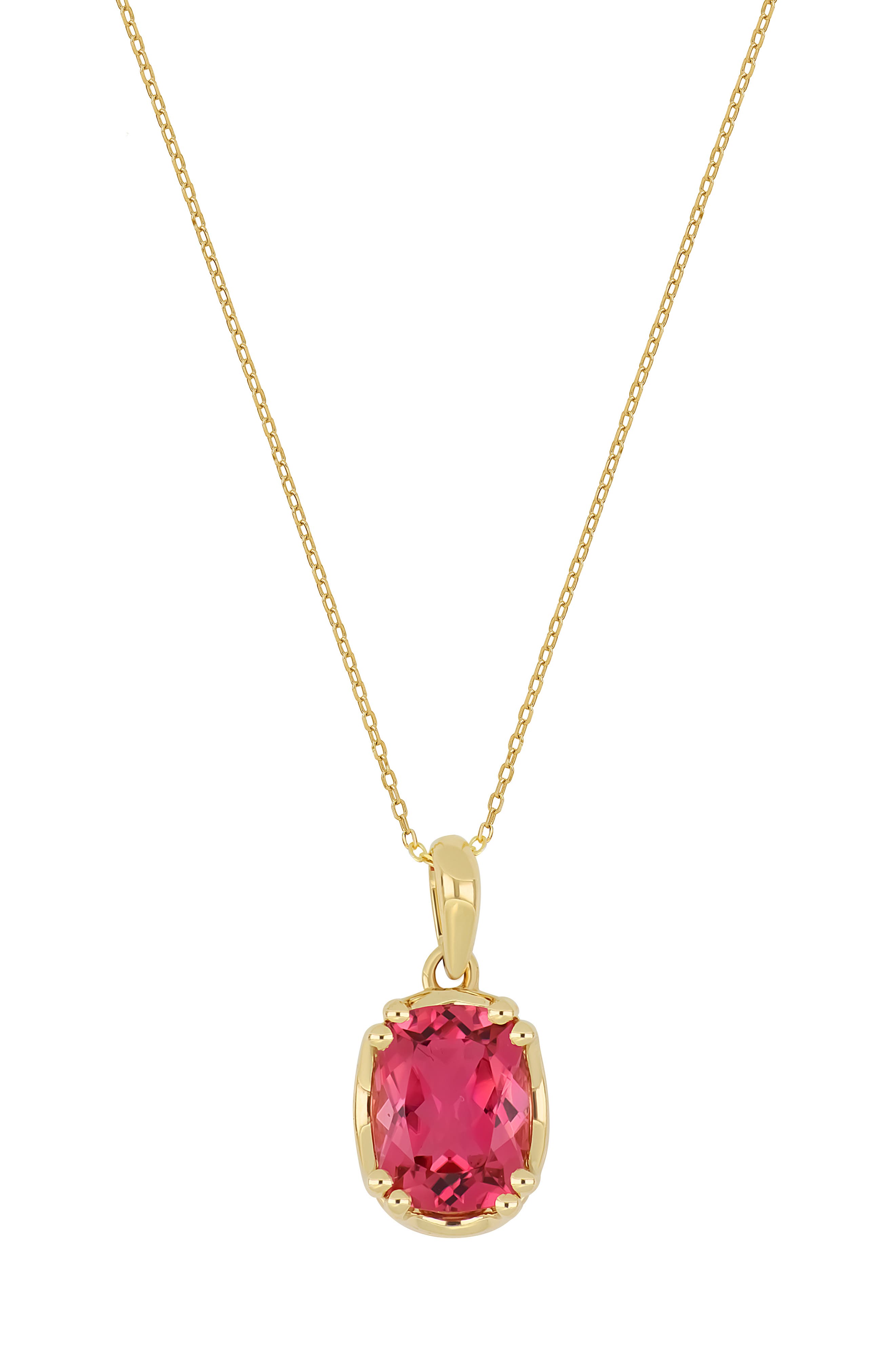 BLC Pink Tourmaline Pendant Necklace