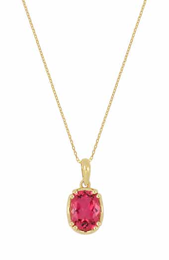 BLC Pink Tourmaline Pendant Necklace