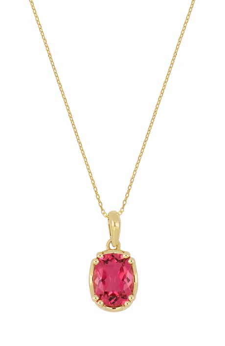BLC Pink Tourmaline Pendant Necklace
