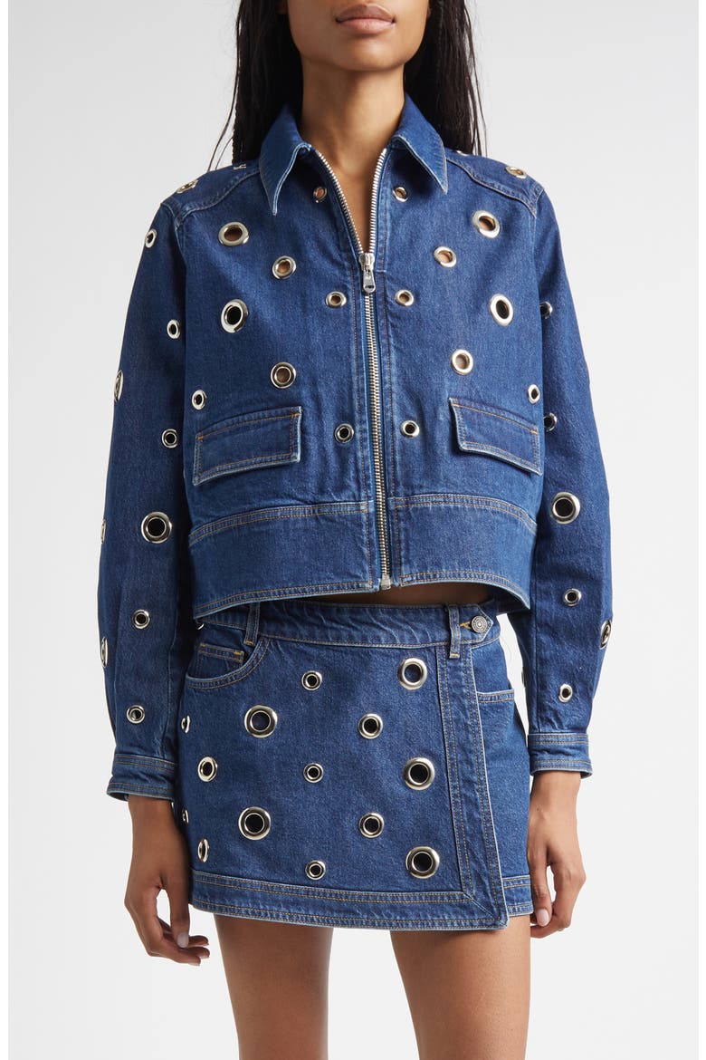 Harriet Denim Grommet Jacket, Main, color, TIDE