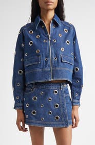Cinq à Sept Harriet Denim Grommet Jacket