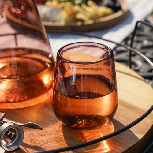 Twine Segunda Vida Rosado Recycled Stemless Wine Glasses Set Of 2 In Pink