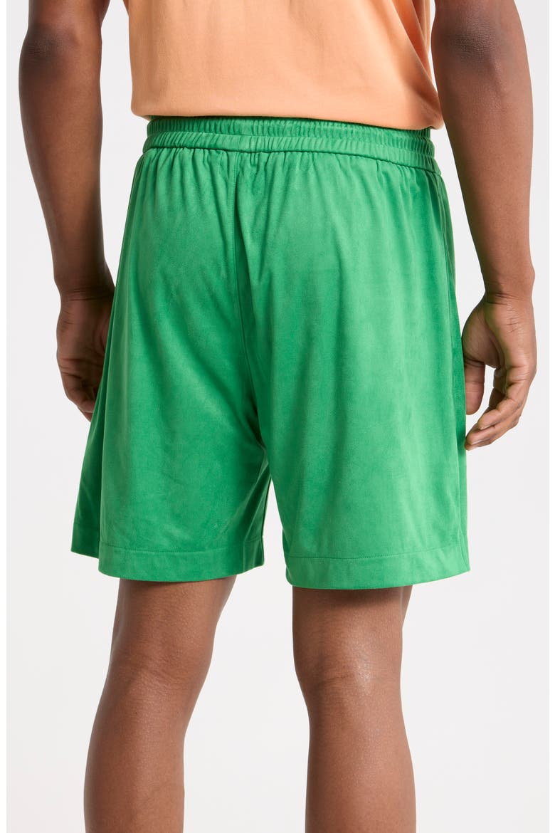 Clyde Drawstring Shorts, Alternate, color, GREEN SCRIPT LOGO