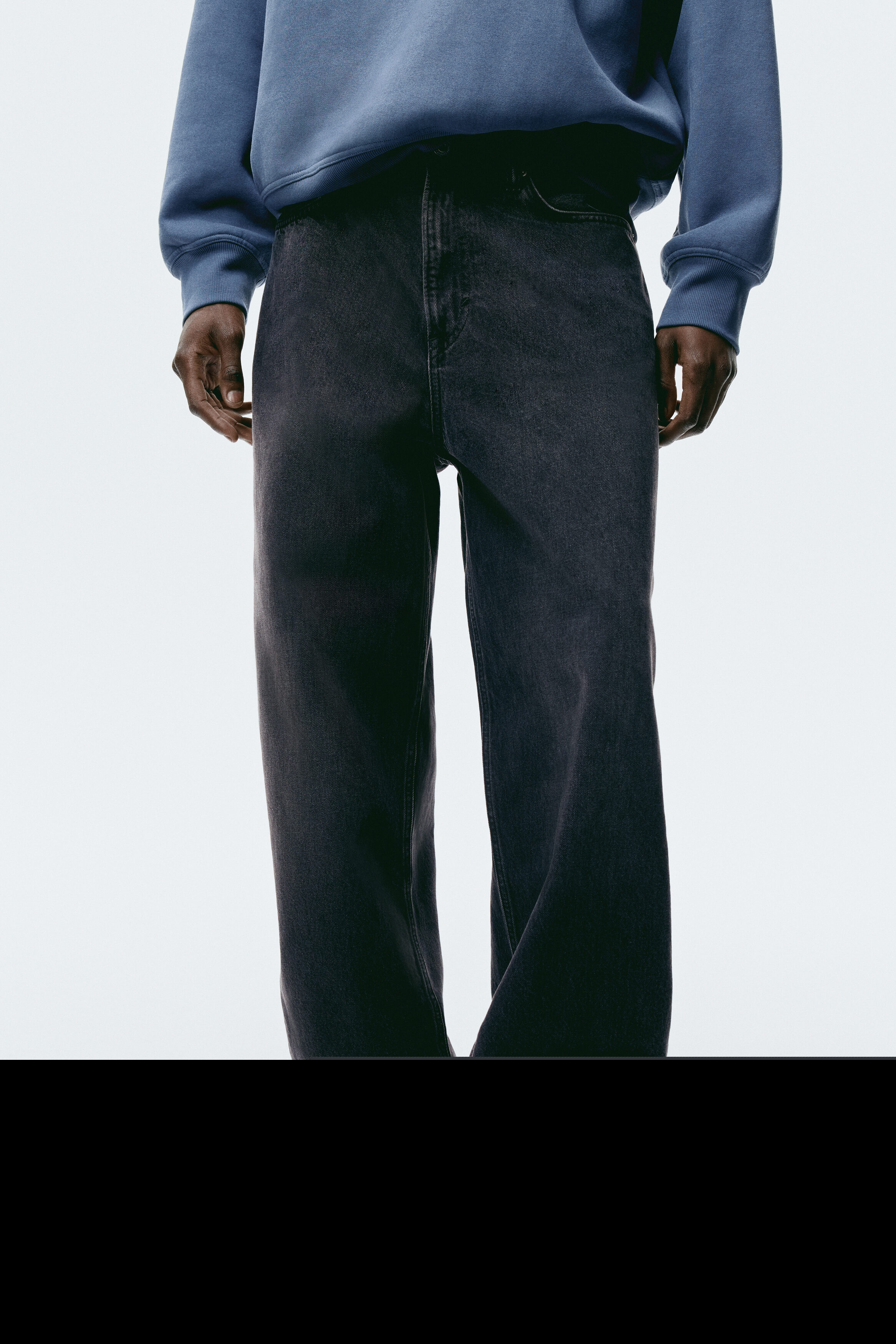 H&M Baggy Jeans, Alternate, color, Black