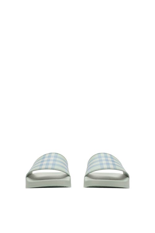 Burberry Check Slides In Green