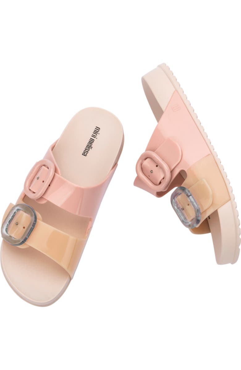 Mini Melissa Kids' Mini Cozy Slide Sandal, Alternate, color, Pink/Beige