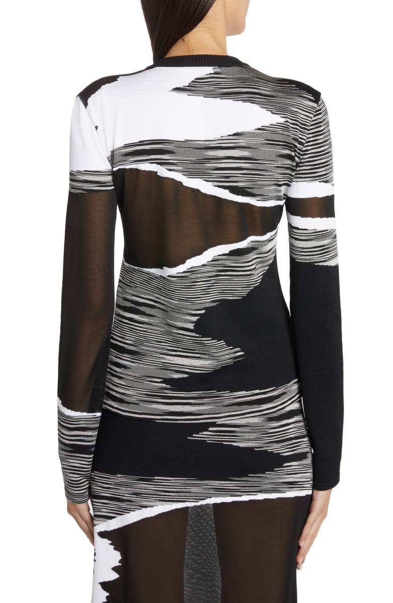 Missoni Space Dye Intarsia Wave Cotton Cardigan, Alternate, color,