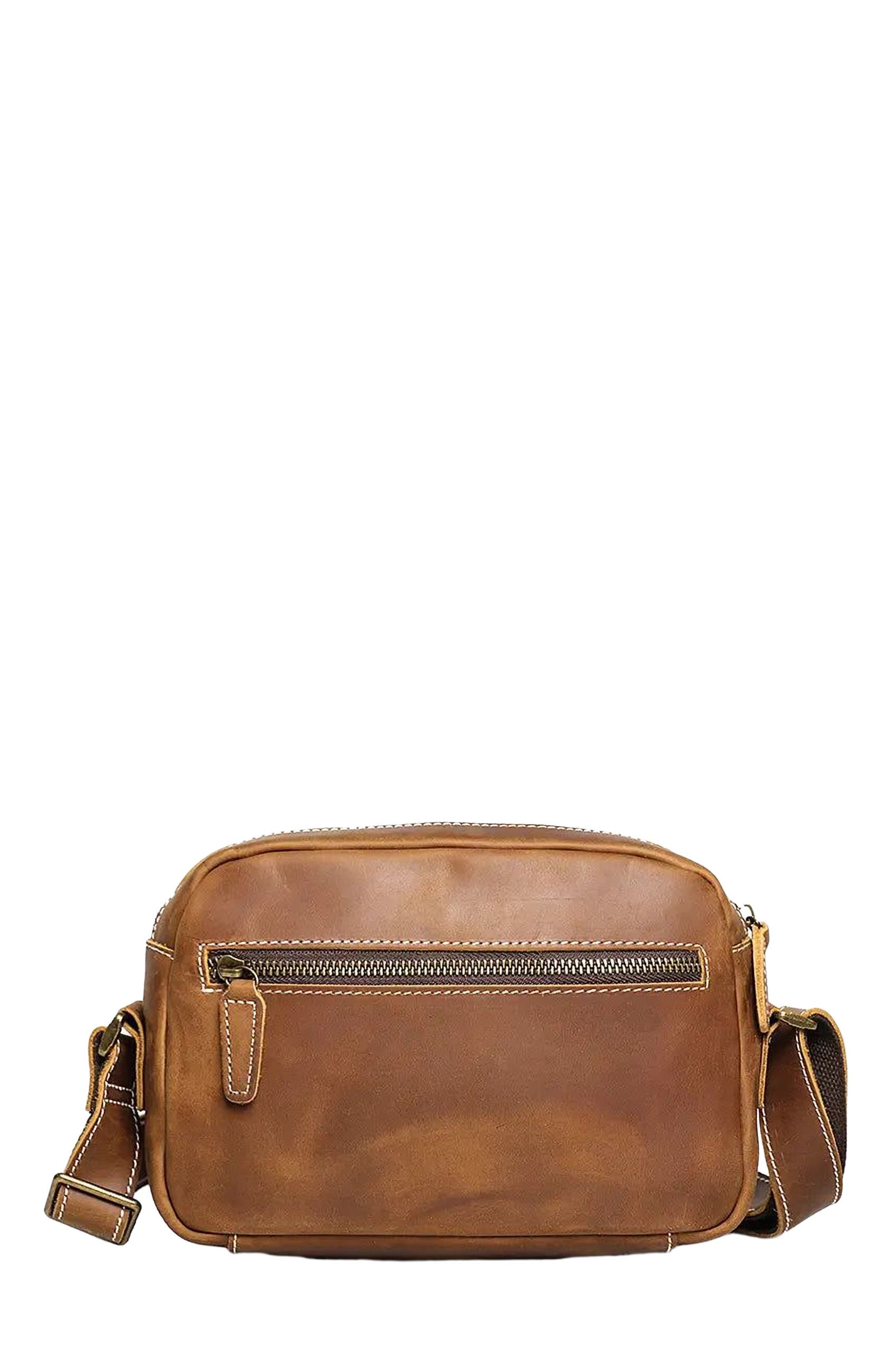 STEEL HORSE LEATHER Soren Vintage Leather Crossbody Bag Sling | Versatile and Durable Leather Bag, Alternate, color, Brown