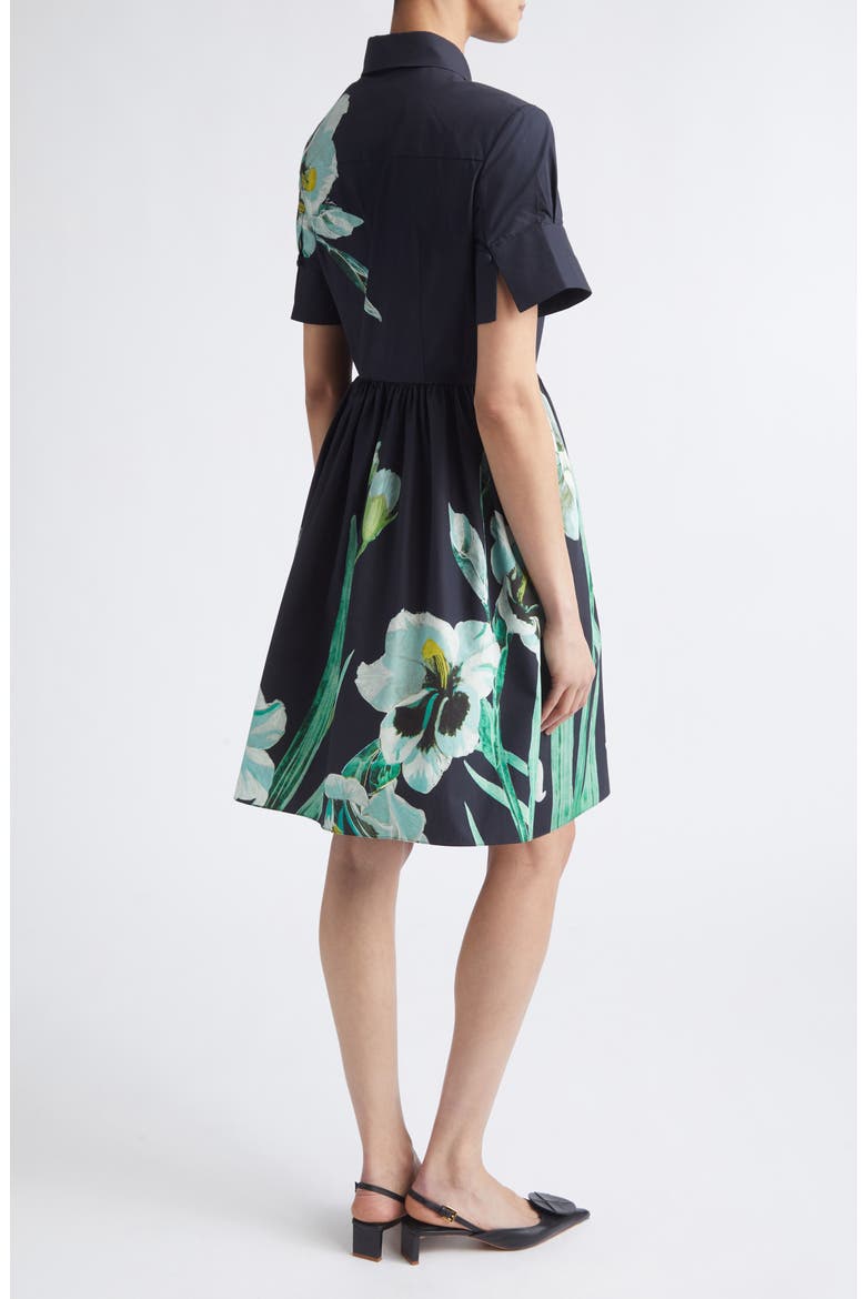 Floral Print Cotton Shirtdress, Alternate, color, MIRRORED ORCHID NAVY