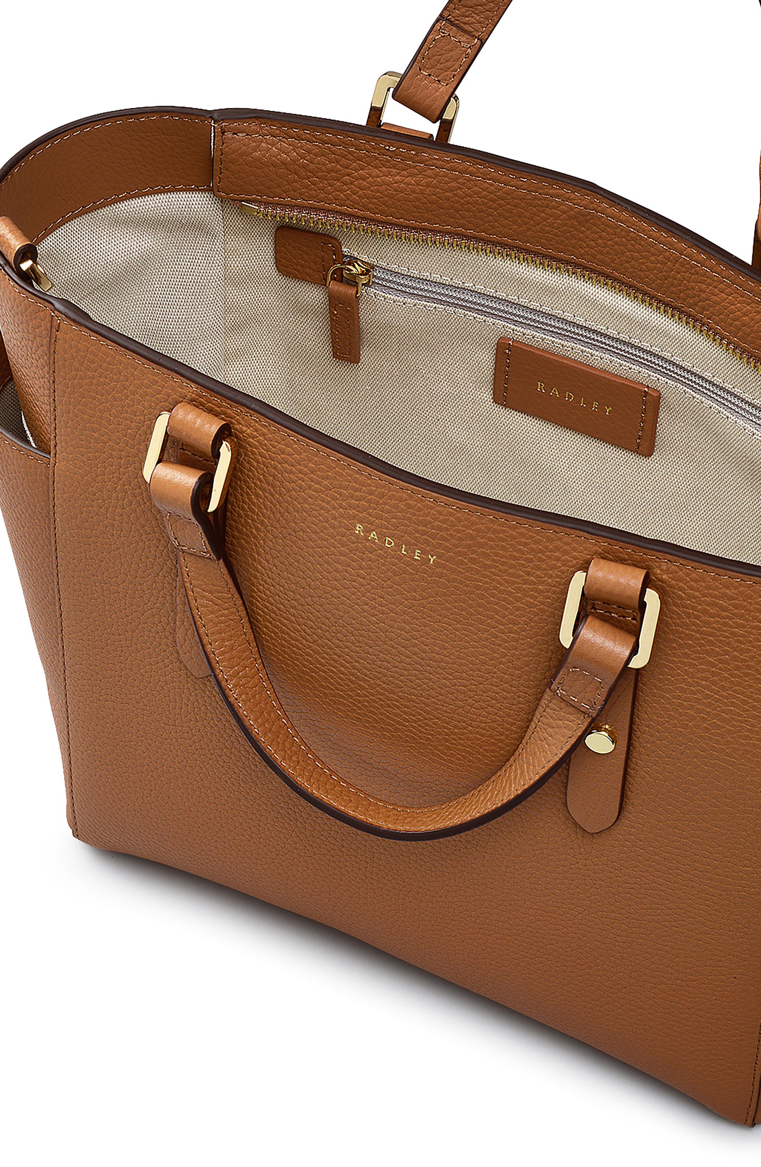 Radley Silk Street Medium Ziptop Satchel Bag, Alternate, color, Caramel