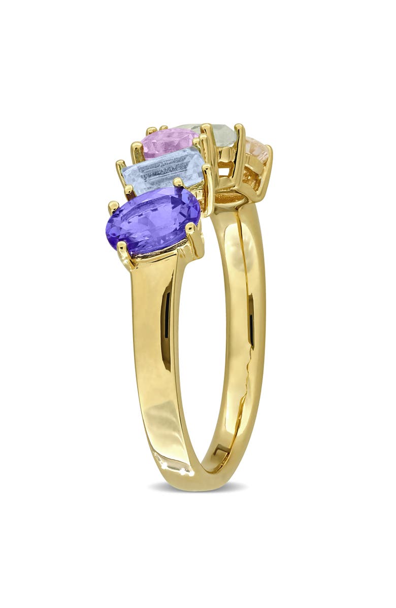 Julianna B. Gemstone 5-Stone Ring Sterling Silver, Alternate, color, Multi-Stone/Yellow-Plated