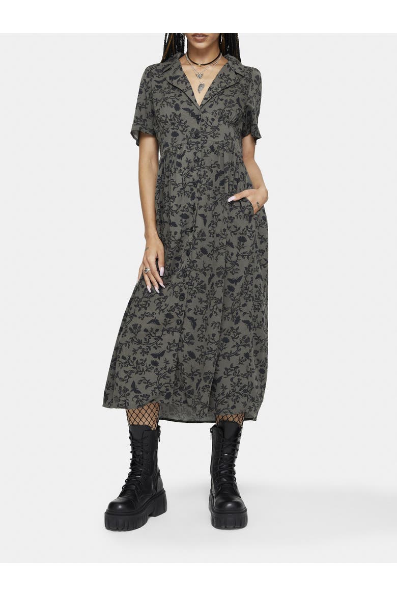 Morgana Midi Shirt Dress, Main, color, Green