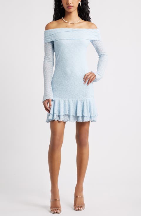 Long Sleeve Lace Off the Shoulder Minidress