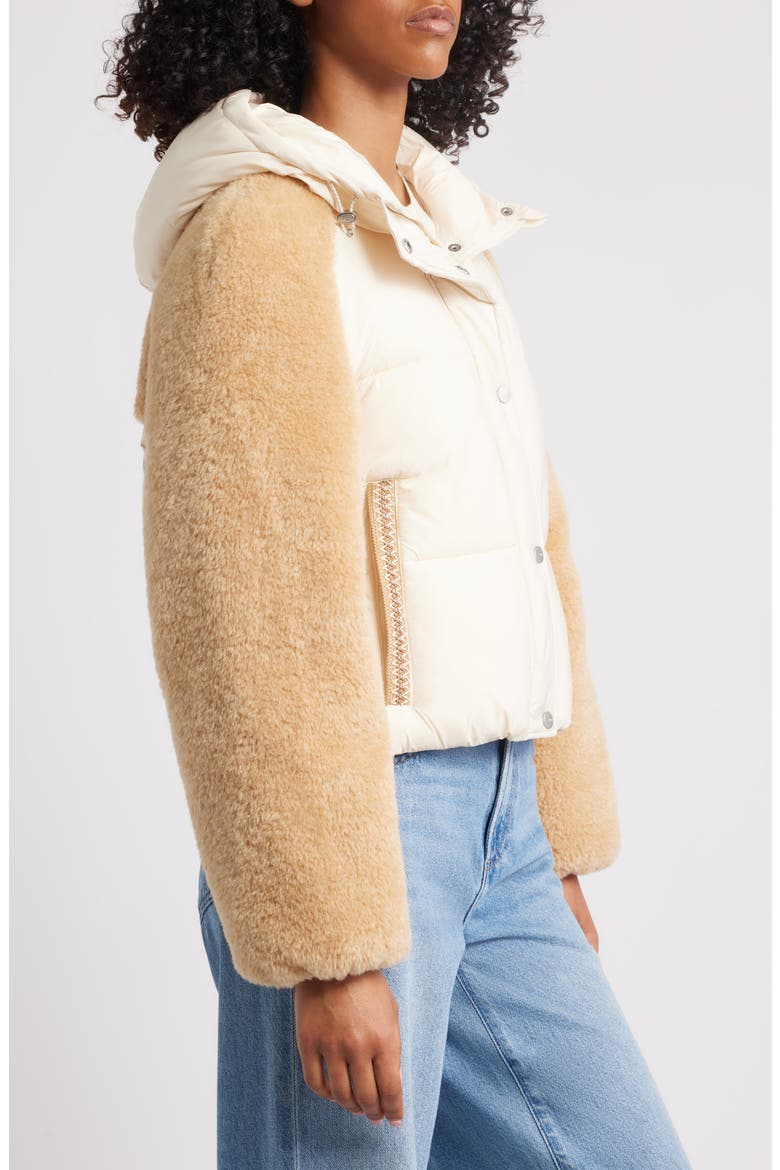 Mykah UGGbraid Puffer Jacket, Alternate, color, CREAM / SAND
