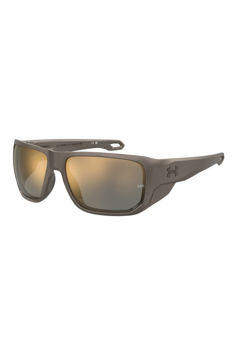 Attack MD 60mm Rectangle Sunglasses, Alternate, color, BROWN METLZED