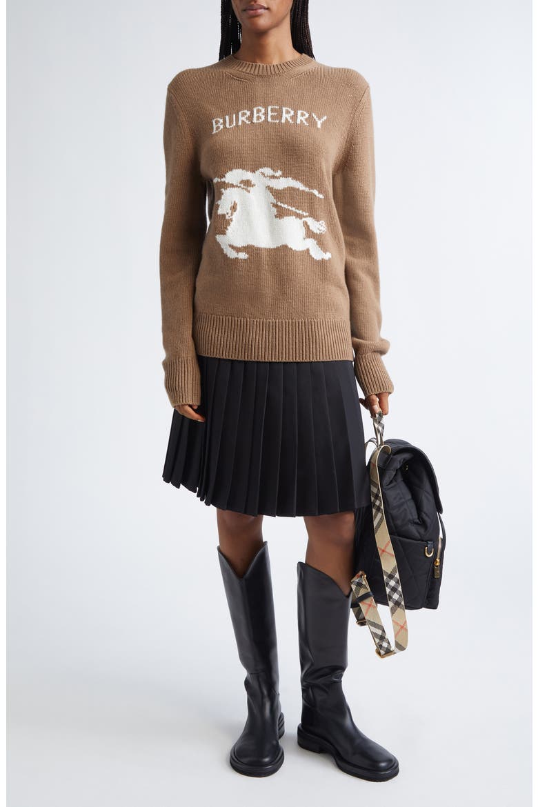 Scarlett Classic EKD Wool & Cashmere Crewneck Sweater, Alternate, color, CAMEL