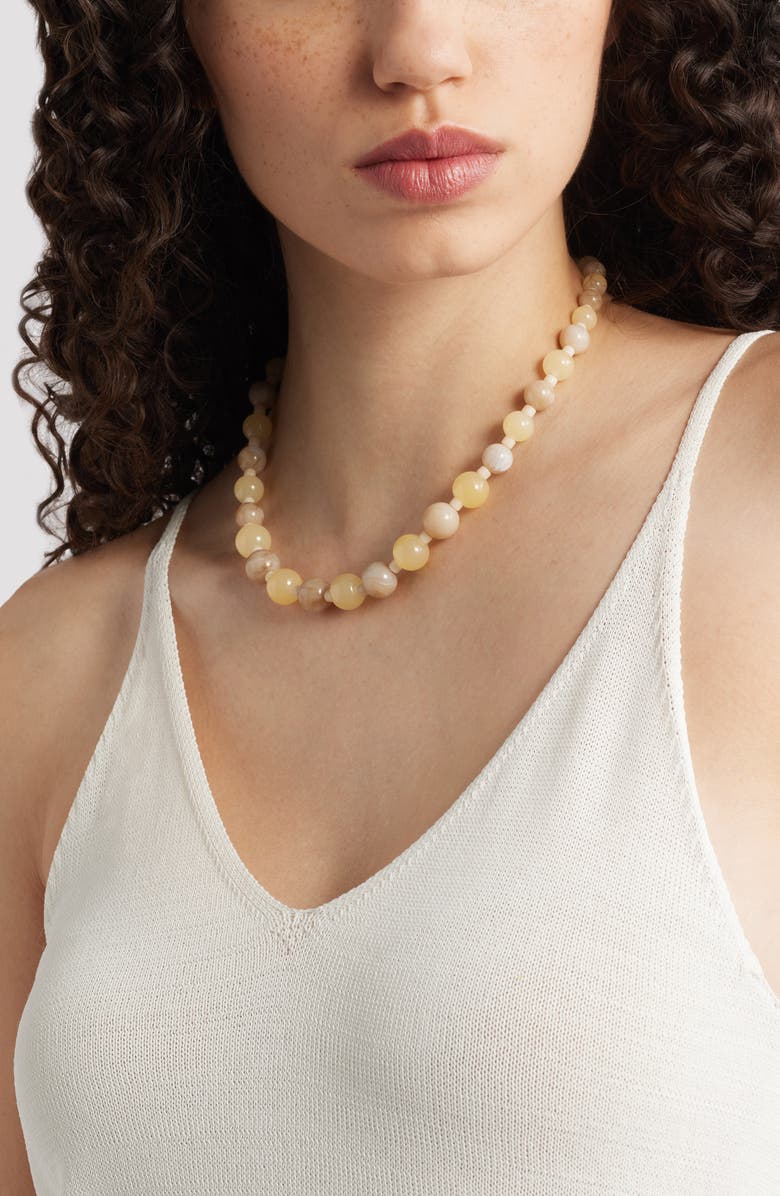 Nordstrom Graduated Beaded Necklace, Alternate, color, Natural- Ivory