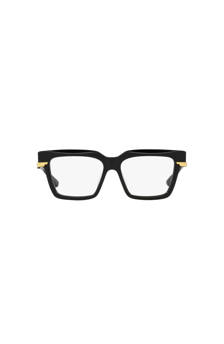 Bottega Veneta 53mm Rectangle optical glasses, Alternate, color, Black