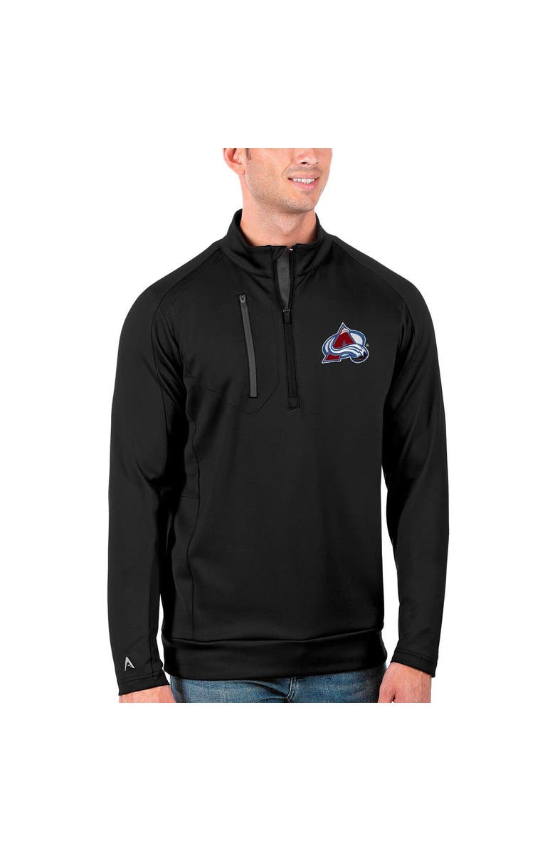 ANTIGUA Men
s Antigua Black/Charcoal Colorado Avalanche Generation Quarter-Zip Pullover Jacket, Alternate, color, 